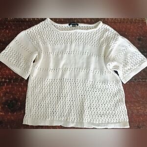 Sanctuary Crochet Cream Knit Sweater